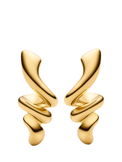 Maria Black Coil Swirl Earrings, Gold