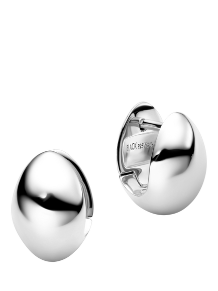 Maria Black Finney Huggie Hoop Earrings, Silver, Silver