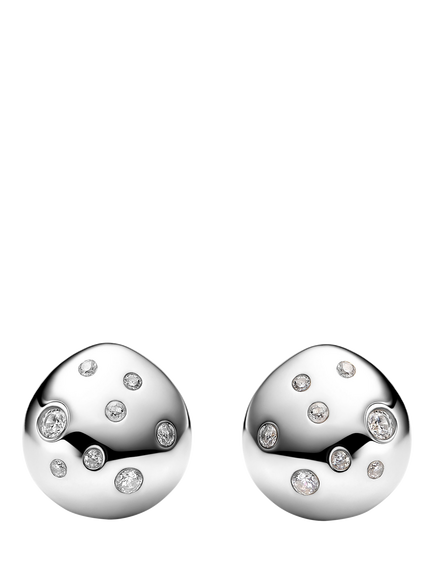 Maria Black Flynn Popcorn Dome Huggie Hoop Earrings, Silver