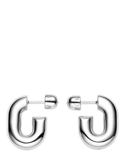 Maria Black Forma Oblong Small Hoop Earrings, Silver