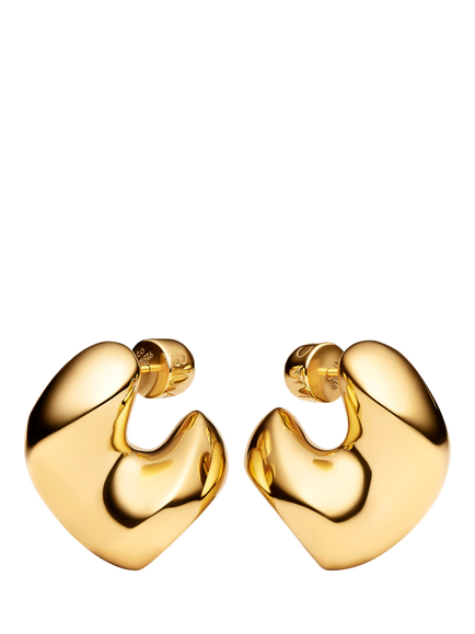 Maria Black Biomorphic 3D Saddle Earrings, Gold