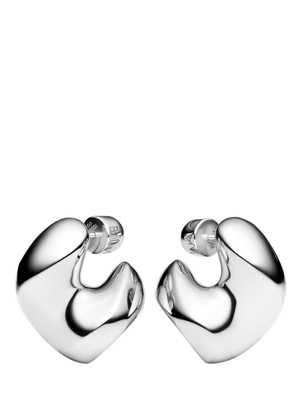 Maria Black Biomorphic 3D Saddle Earrings, Silver