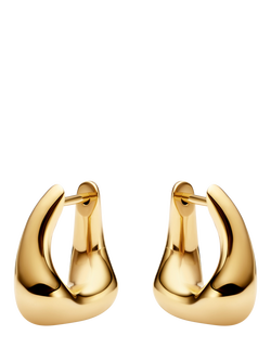 Maria Black Curved Satchel Bend Huggie Hoop Earrings, Gold, Gold