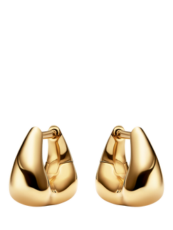 Maria Black Satchel Huggie Hoop Earrings, Gold, Gold