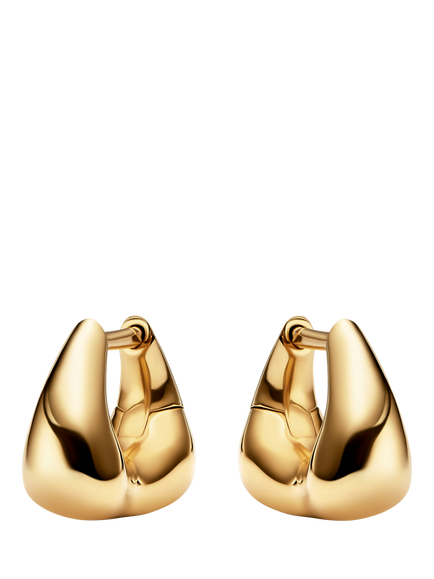 Maria Black Satchel Huggie Hoop Earrings, Gold, Gold