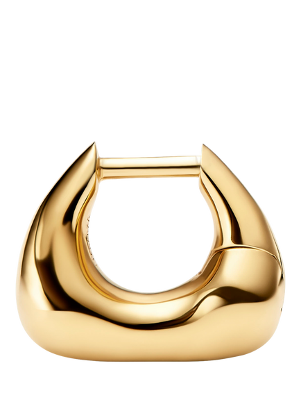 Maria Black Satchel Huggie Hoop Earrings, Gold - view 2, Gold