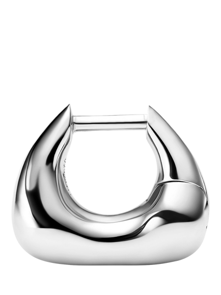 Maria Black Satchel Huggie Hoop Earrings, Silver - view 2, Silver
