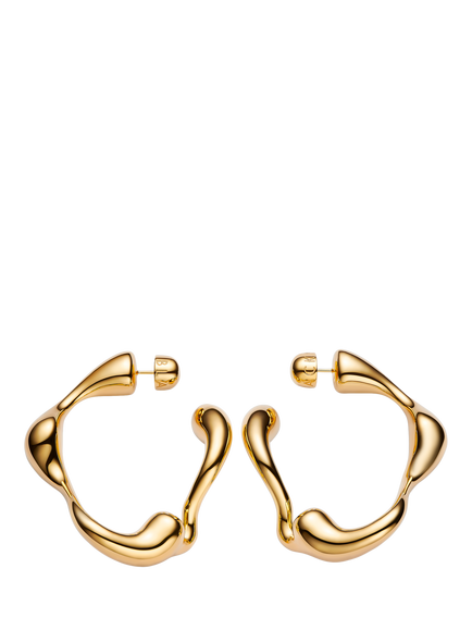 Maria Black Splash Swirl Large Hoop Earrings, Gold, Gold