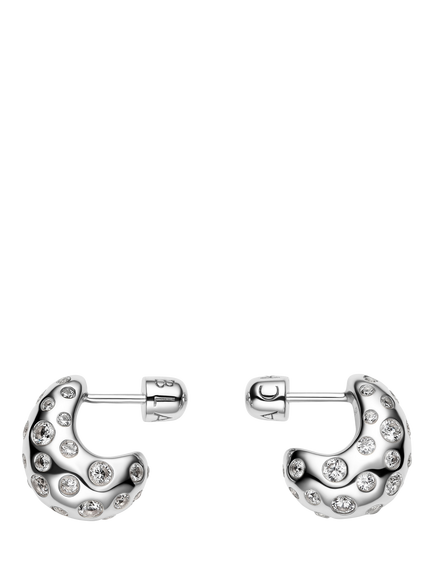 Maria Black Tryvann Ovate Popcorn Earrings, Silver, Silver