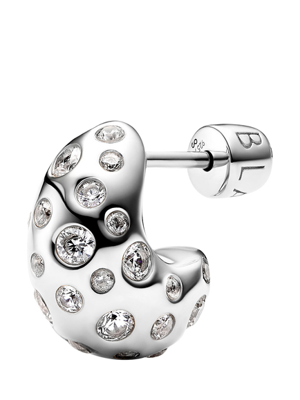Maria Black Tryvann Ovate Popcorn Earrings, Silver - view 2, Silver