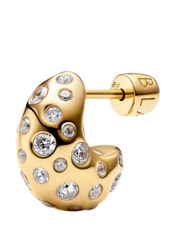 Maria Black Tryvann Ovate Popcorn Earrings, Gold - view 2, Gold