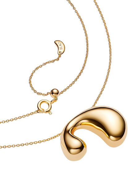Maria Black Biomorphic Pendant Necklace - view 2, Gold