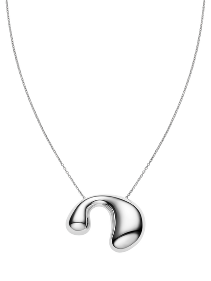 Maria Black Biomorphic Pendant Necklace, Silver