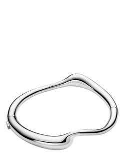 Maria Black Curved Splash Bangle, Silver, Silver