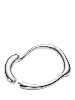 Maria Black Curved Splash Bangle, Silver - view 2, Silver