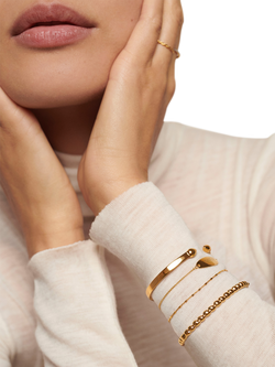 Monica Vinader Fiji Bud Open Cuff, Gold - view 2, Gold