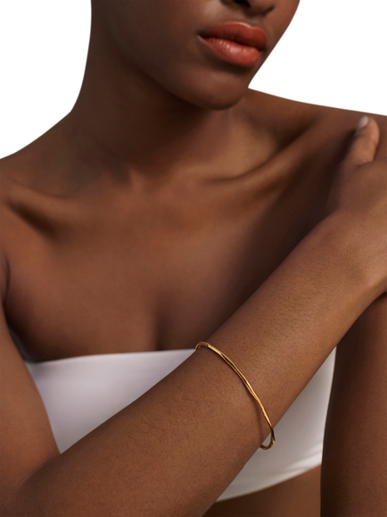 Monica Vinader MV Siren™ Muse Bracelet, Gold, Large - view 2, Gold