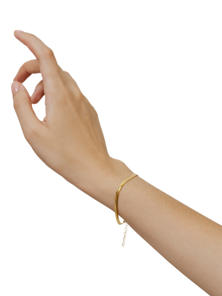 Monica Vinader Snake Chain Bracelet, Gold - view 2, Gold