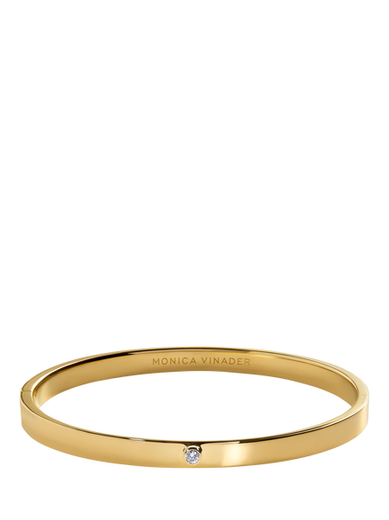 Monica Vinader Solitaire Diamond Bangle, Gold, Gold
