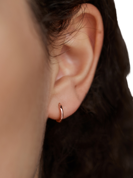 Monica Vinader MV Siren™ Muse Mini Hoop Earrings, Rose Gold - view 2, Rose Gold