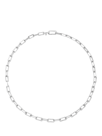 Monica Vinader Alta Mini Link Chain Necklace, Silver, Silver