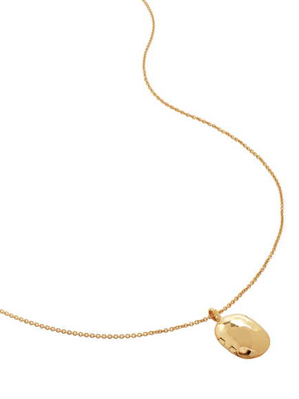Monica Vinader Havana Mini Locket Necklace, Gold, Gold