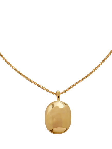 Monica Vinader Havana Mini Locket Necklace, Gold - view 2, Gold