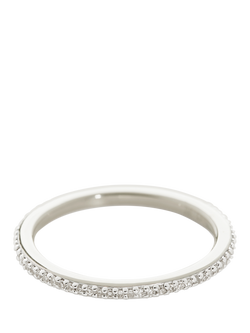 Monica Vinader Diamond Eternity Ring, Silver, M, Silver