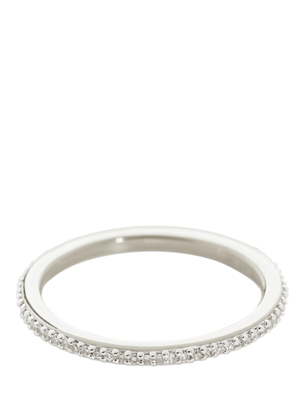 Monica Vinader Diamond Eternity Ring, Silver, M, Silver