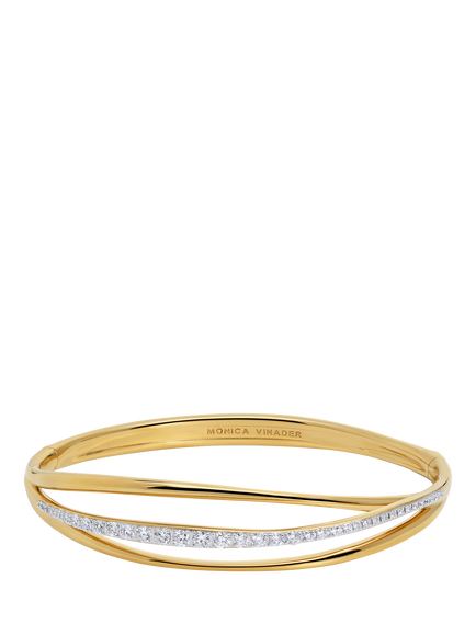 Monica Vinader Nura Wrap Pave Bracelet, Gold, M, Gold