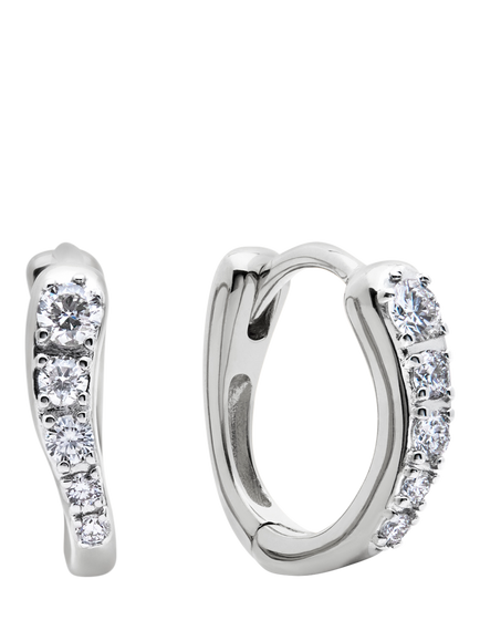 Monica Vinader Riva Pave Diamond Hoop Earrings, Silver, Silver