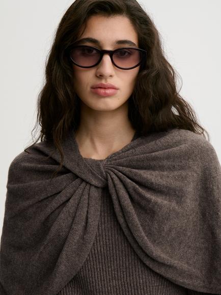By Malene Birger Pinne Merino Wool Blend Shawl, Brown, Brown