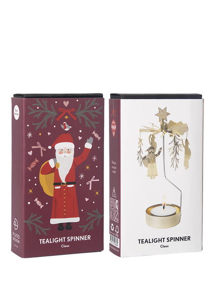 Pluto Produkter Claus Tealight Spinner, Gold - view 2, Gold