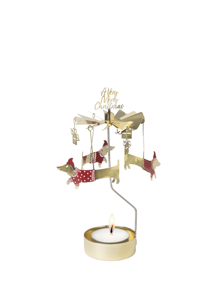 Pluto Produkter Jolly Dogs Tealight Spinner, Gold, Gold