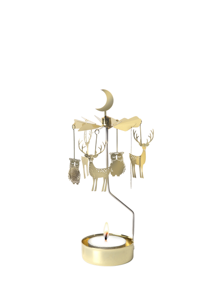 Pluto Produkter Winter Night Tealight Spinner, Gold, Gold