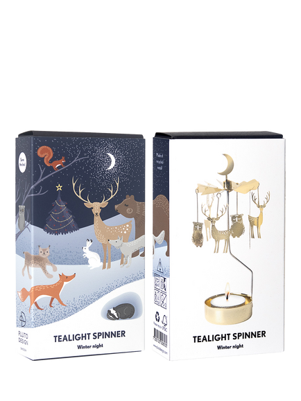 Pluto Produkter Winter Night Tealight Spinner, Gold - view 2, Gold