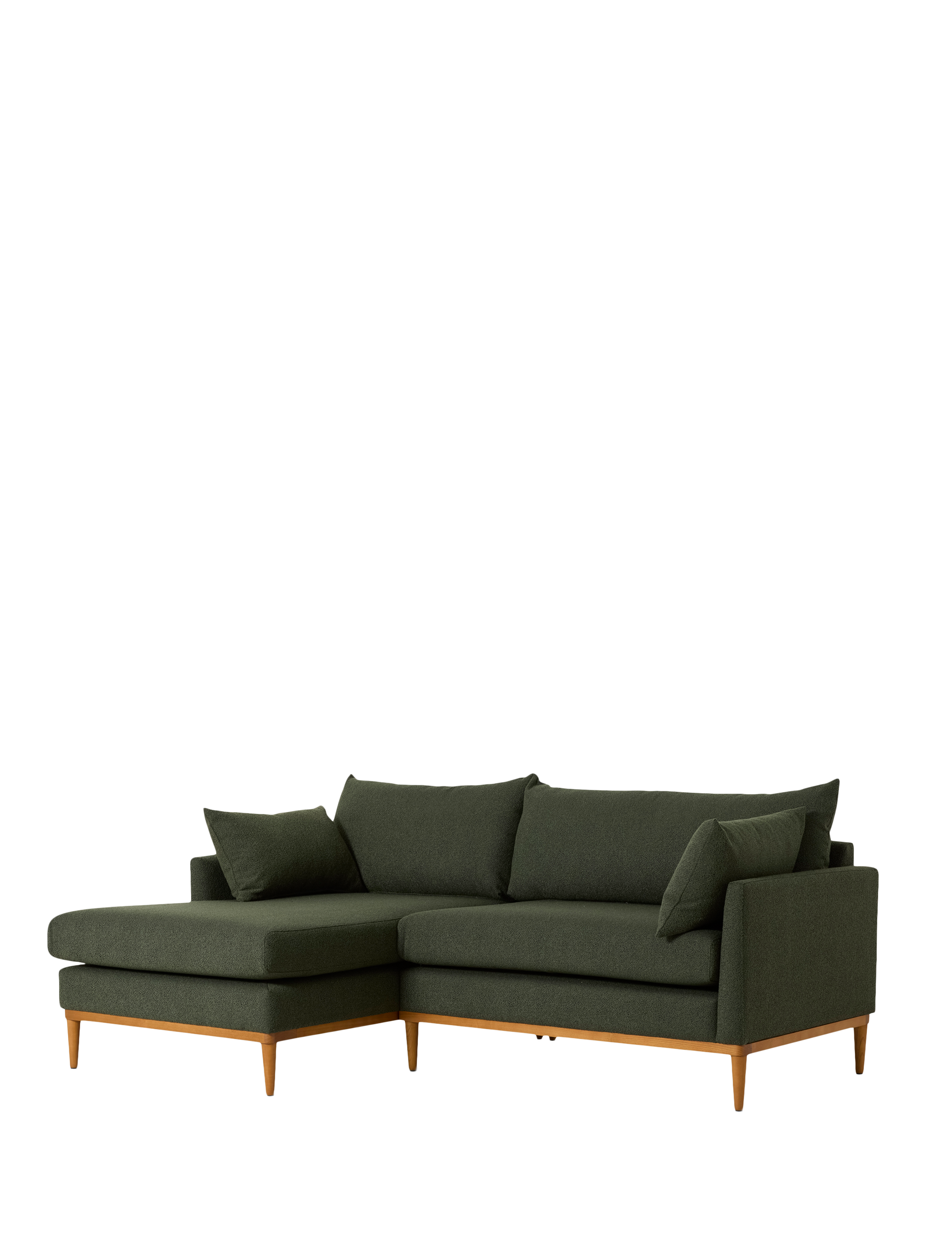 Model X01 Range, Swyft Model X01 Large 3 Seater LHF Chaise End Sofa, Boucle Everest Fern