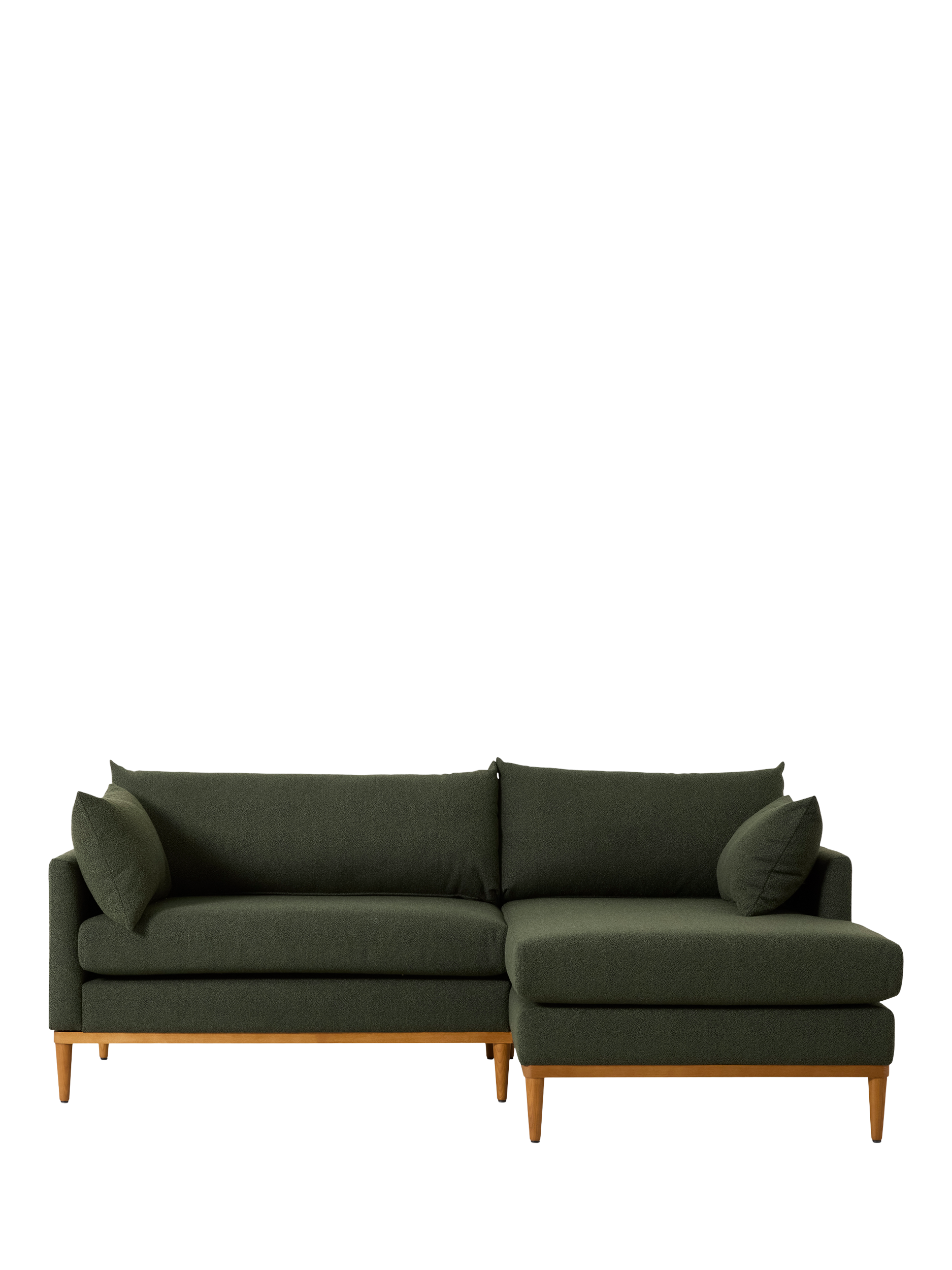Model X01 Range, Swyft Model X01 Large 3 Seater RHF Chaise End Sofa, Boucle Everest Fern
