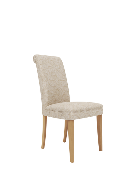 John Lewis Emily Dining Chair, Oak Leg, Atlas Ecru, Atlas Ecru