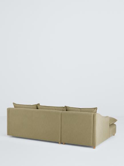 John Lewis Ashbourne Large 3 Seater LHF Chaise End Sofa, Light Leg, Olive Green - view 2, Olive Green