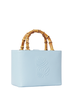 OSPREY LONDON Luxe Mini Clio Leather Grab Bag - view 2, Celestial Blue