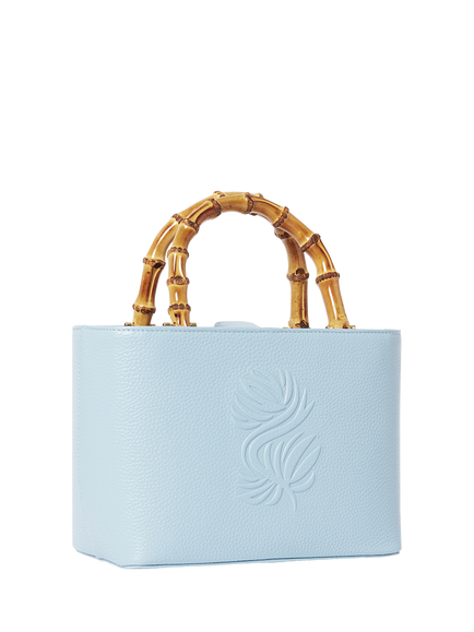 OSPREY LONDON Luxe Mini Clio Leather Grab Bag - view 2, Celestial Blue