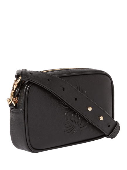 OSPREY LONDON Luxe Roma Leather Crossbody Bag - view 2, Black
