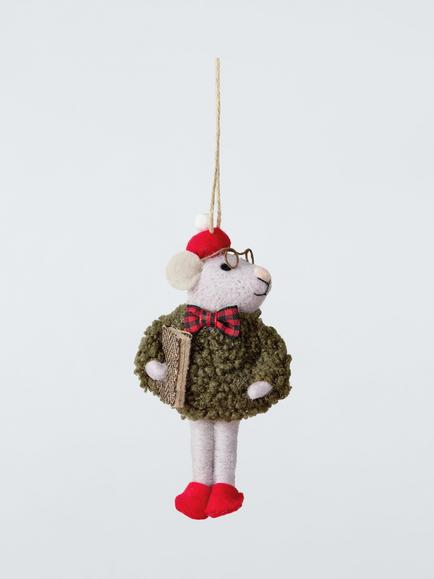 John Lewis The Cherisher Felt Librarian Mouse Tree Decoration, Multi, Multi