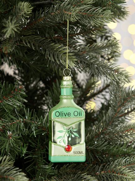 John Lewis Curate & Collect Olive Oil Bottle Bauble, Green - view 2, Green