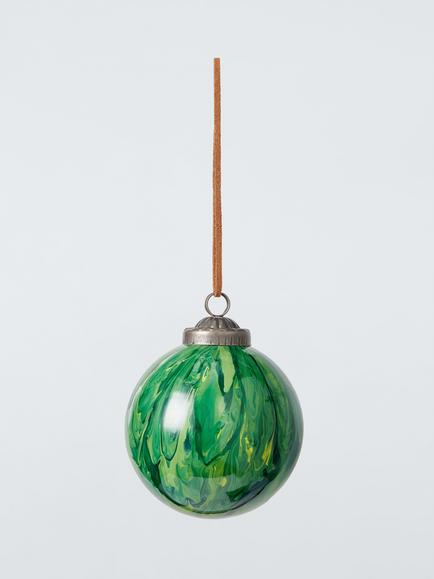 John Lewis The Curator Round Marble Bauble, Green, Green