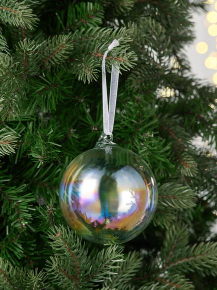 John Lewis The Enthusiast Round Iridescent Bauble, Multi - view 2, Iridescent