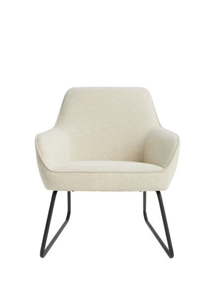 John Lewis OUTLET Form Accent Chair, Black Metal Leg, Like New, Natural Boucle, Natural Boucle