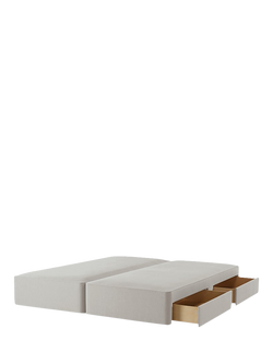 John Lewis OUTLET Pocket Sprung 4 Drawer Zip Link Divan Base, King Size, Like New, Cotton Effect Grey, Grey