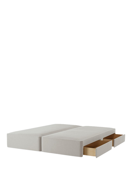 John Lewis OUTLET Pocket Sprung 4 Drawer Zip Link Divan Base, King Size, Like New, Cotton Effect Grey, Grey